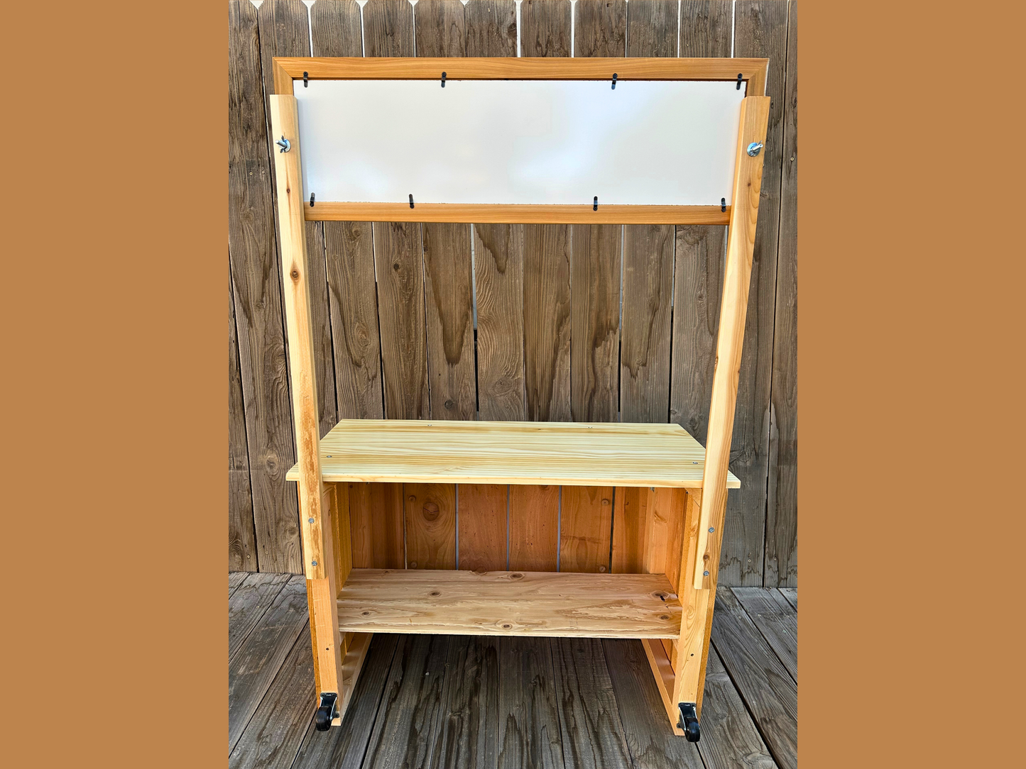 JJ Lemon Rustic Children's Lemonade Stand (6 Piece kit for 10 Minute Assembly)--Bonus! Free storage shelf and wheels added to all Stands!